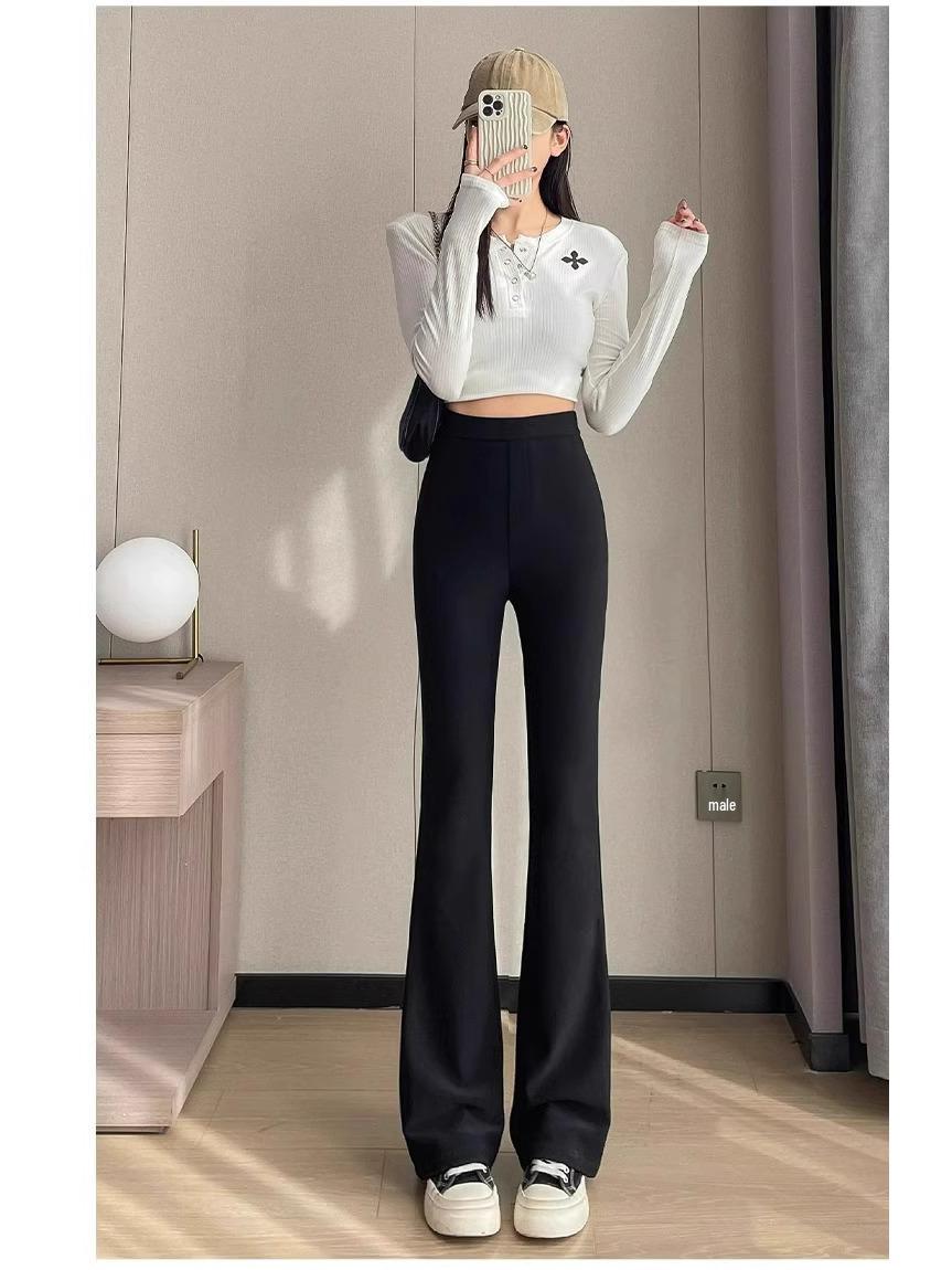 

Women s Petite High Waist Slimming Black Micro Flare Pants - Autumn 145 Slim Draping Horseshoe Design 4XL
