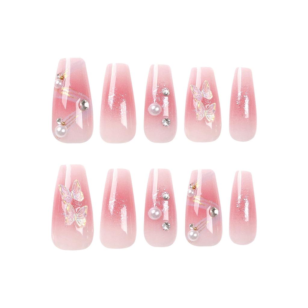Xiaohongshu Pure Desire Blush Pearl Butterfly Wearable Nail Art Stickers