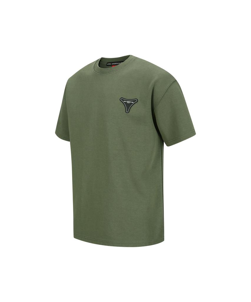 ADSB ANDERSSON BELL Unisex Stool Patch Logo T-Shirt Atb1230U(Khaki)