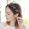 Vintage Bridal Leaf Pearls Vine Headband Wedding Bide Hair Bands Fashion Handmade Hairbands Tiara Woman Hair Accessories