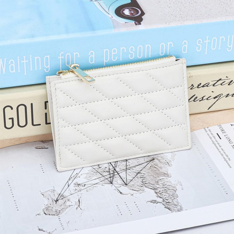 Leather Women's Mini Change Purse Multi-card ID Card Storage Bag Sheepskin Embroidery Driver's License Holder