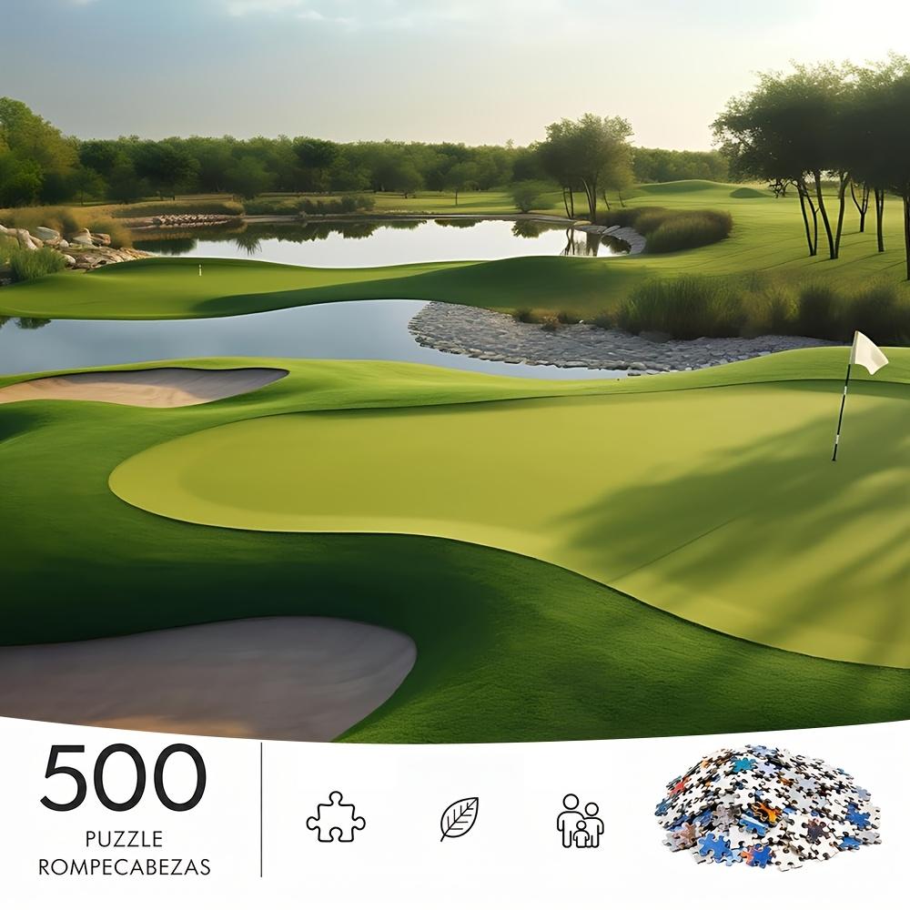 500pcs Puzzle Game - Enhances Endurance and Logical Thinking - Exquisite Jigsaw Puzzle - (Foreground: Putting Green and Sand Trap Flag, Mid-Range: Wat