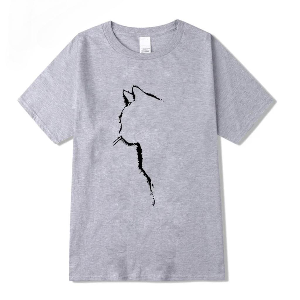 Cat Meme Unisex Streetwear Men's T-shirt Top Quality Cotton Short Sleeve Cool Cat Print O-neck Casual Loose Hip Hop for Men Summer Male Tee Top