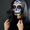 Day of the Dead Mask Mexican Printed Face Mask Halloween Grimace Skull Bar Catwalk Performance Props Carnival Dance Decoration Atmosphere Mask