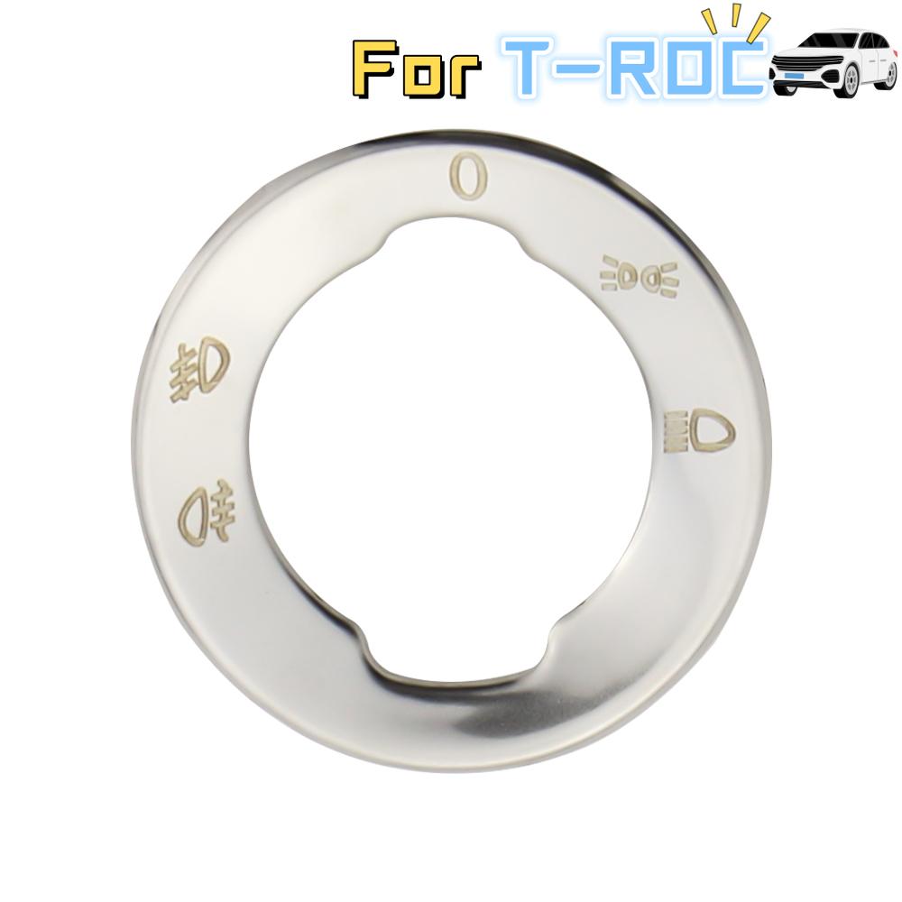 Car Head Light Adjust Button Panel Sticker for Volkswagen VW T-roc Troc 2017 2018 2019 2020 2021 2022 Stainless Steel Cover