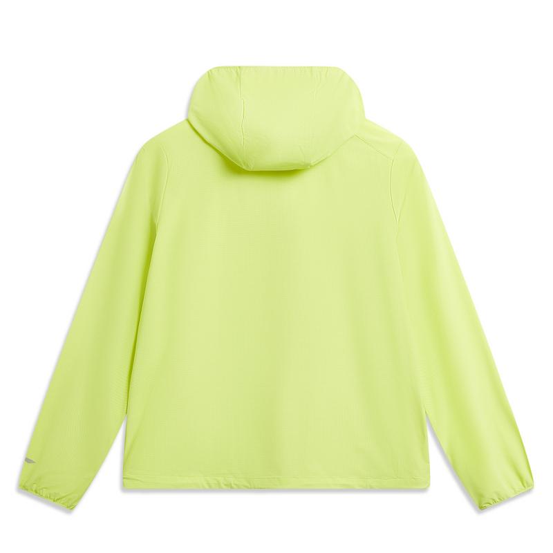 Li Ning Outdoor CF Lightweight Breathable Ice Feel Comfortable UPF 50+ Sun Protection Clothing Women Clothing Yellow Green AFDW214-2