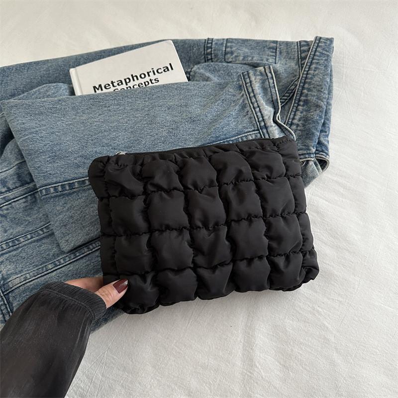 

Stylish Korean Casual Large Capacity Handbag For Women Chic Makeup Bag In Black And Pink чёрный