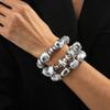 Set de 3 bucăți Stil Vintage Brățară Elastică cu Mărgele de Rășină Ins pentru Femei Brățări Simple și Neregulate cu Mărgele CCB Mată Bijuterii la Modă