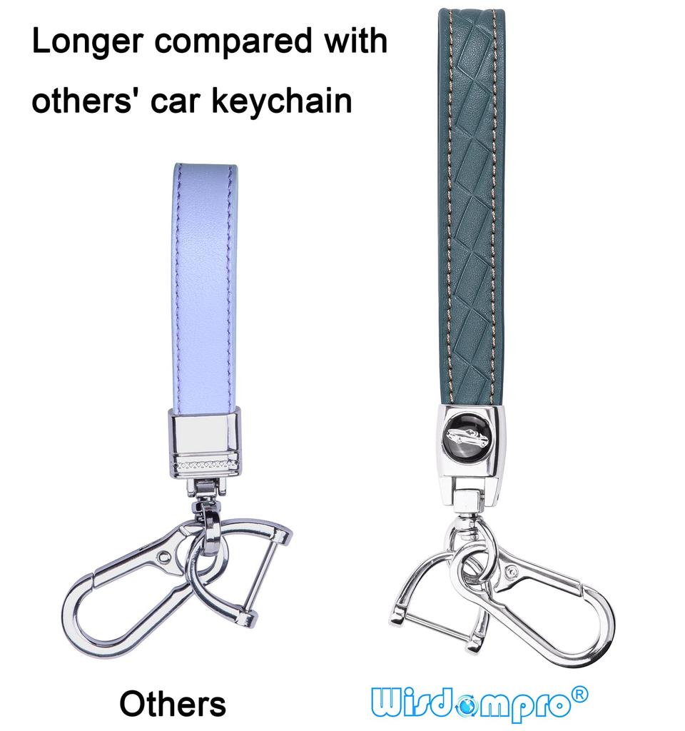 Car PU Smart Key [Wisdompro] Keychain, Leather, Anti-Loss, Compatible, Stylish, Unisex, Gray/Blue