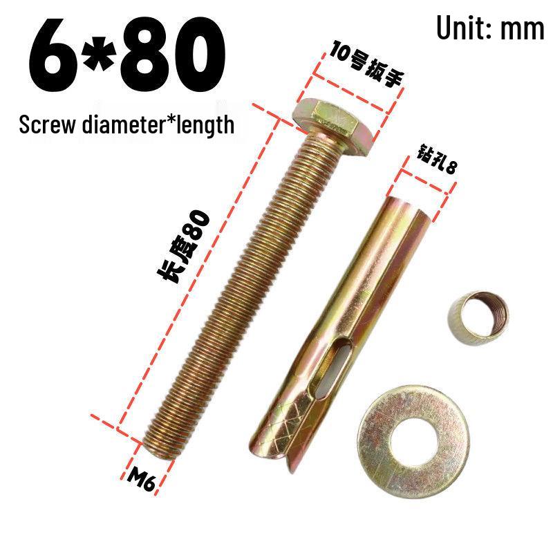 Hex Bolt Floor Expansion Screw for Clothing Rack and Security Door Railings