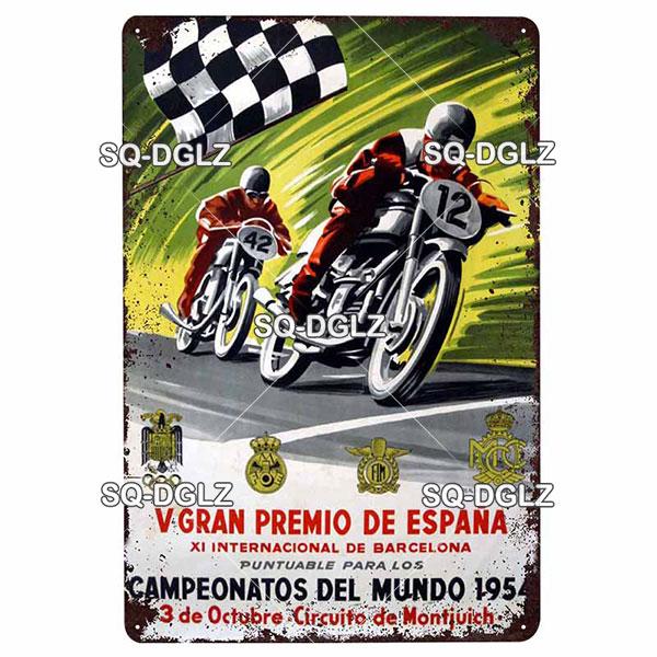 Motorcycles Metal Sign Vintage Plaque Metal Poster Tin Sign Wall Decoration Bar Pub Decor For Garage Racing Car Poster