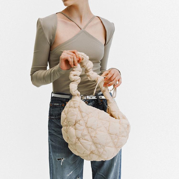 New CARLYN Nylon Handbag, Shoulder Bag Regular Women's Ivory H73112010I