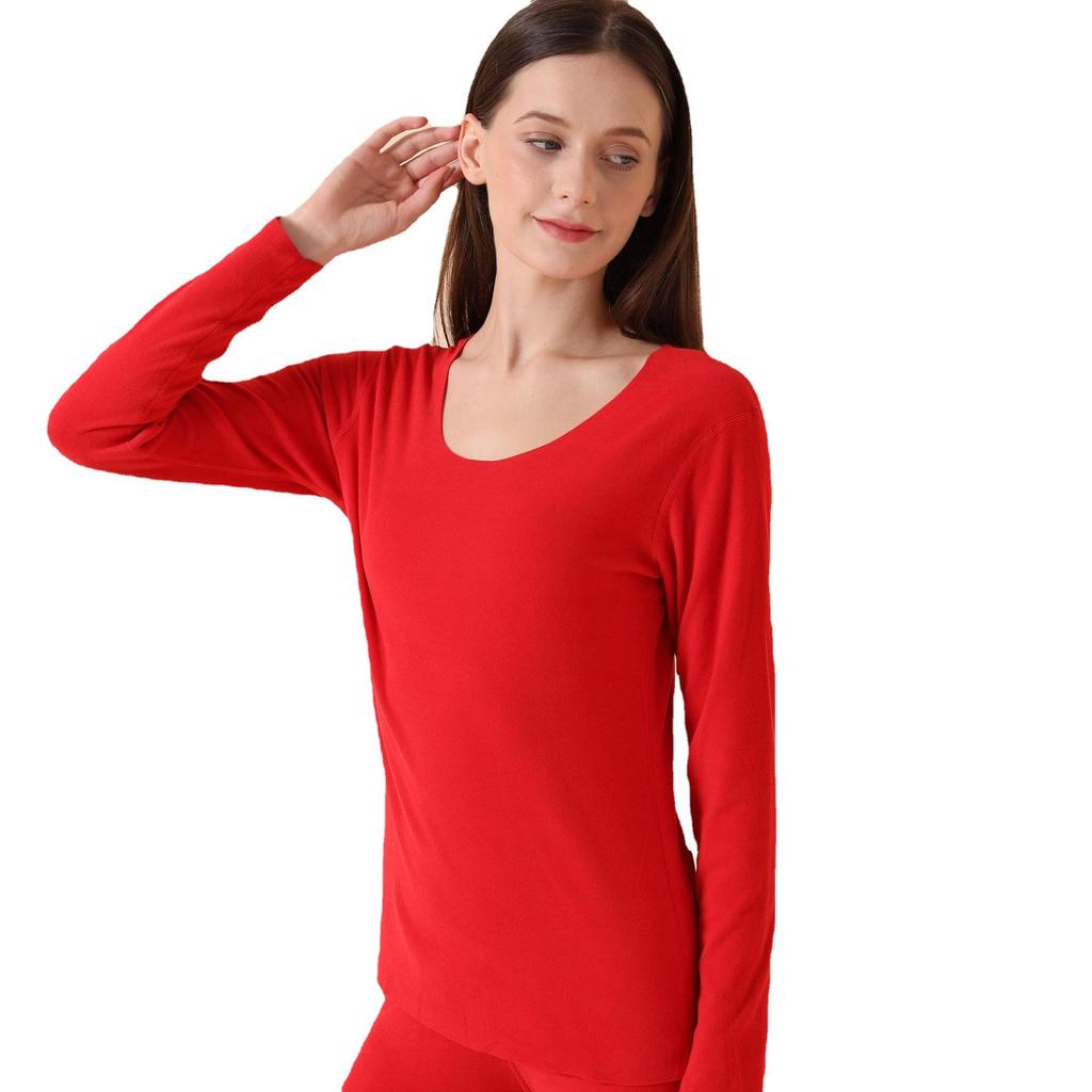 Women's Seamless Warm Round Neck Long Johns Set - Winter Style with 37° Heat Retention