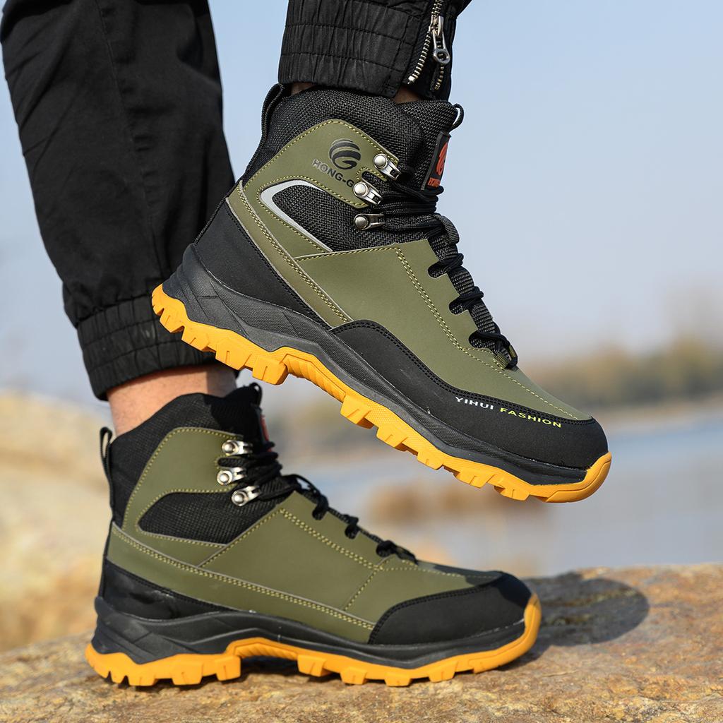 Small Size Water Proof Safety Work Shoes For Men and Women Steel Head Leather Boots Male Footwear Construction Work Brown Boots