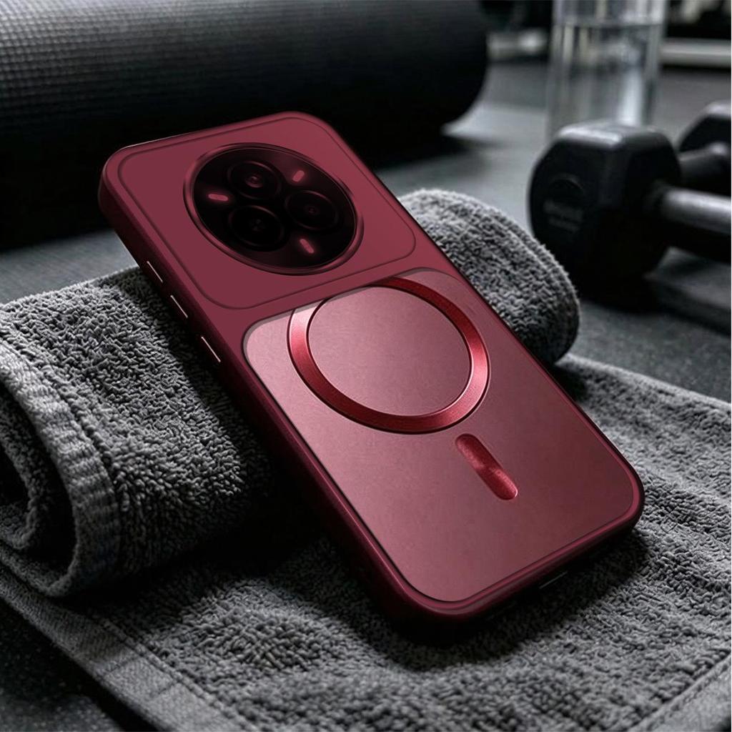 CD Texture Magnetic Ring Casing for realme 14 Pro 5G Pro+ Metallic Finish Shockproof Case Cover