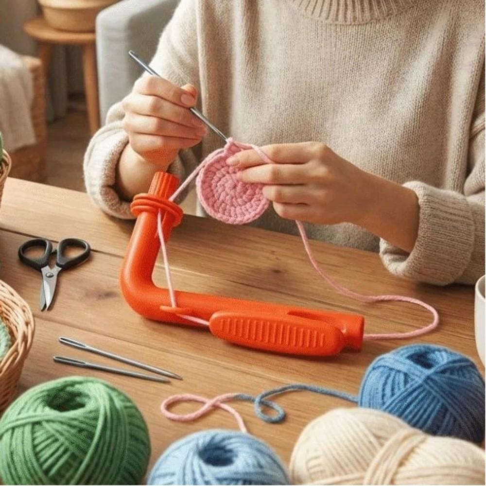 3-in-1 Crochet Crochet Holder Plastic Effectively Crochet Assistant Tool Ergonomic Handle Yarn Tension Regulator Hand Weaving