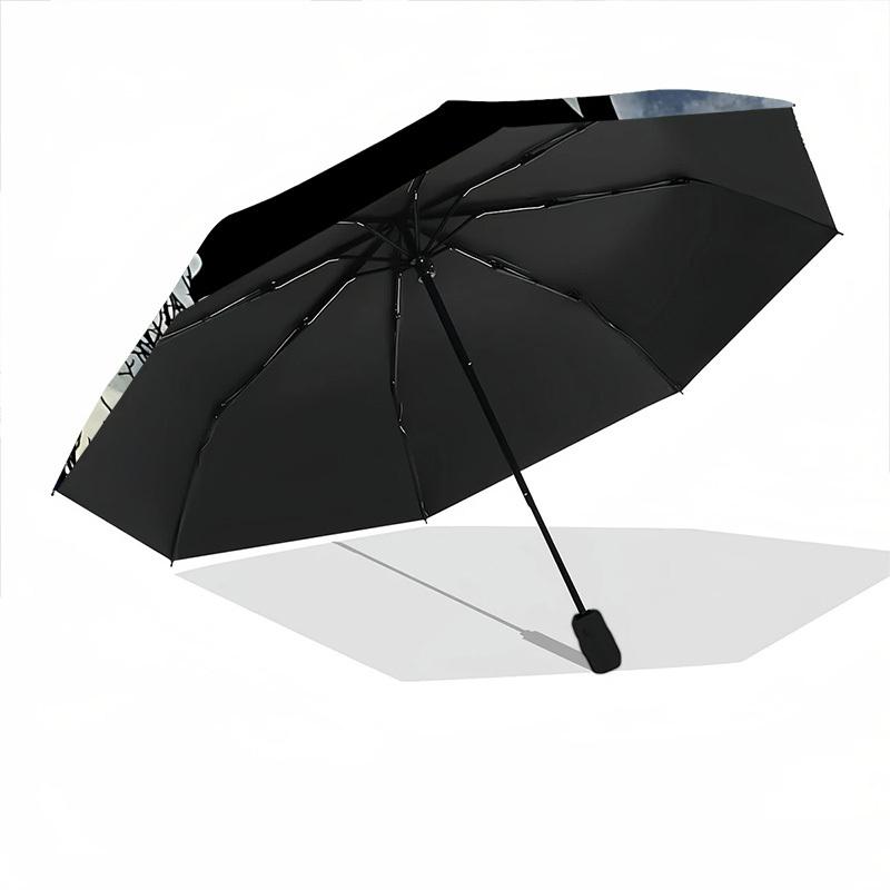 1pc Witch Moon Automatic Folding Umbrella   Compact 8 Rib Design, Durable Iron Frame for Travel, Outdoor,  a0920106
