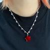 Sternanhänger Halskette Schlüsselbein Kette Gepunkteter Stein Choker Kette Halskette Pullover Kette Feinschmuck Geschenk für Frauen