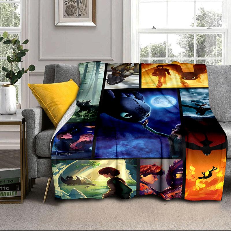 Dragon's Glimmering Fish Blanket Flannel Blanket for bed, sofa, Camping, Hiking, Picnic Essentials, gift for family Fan gifts