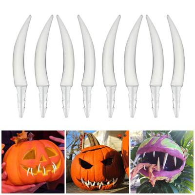 16 Pcs Halloween Pumpkin Teeth Spooky Pumpkin Teeth Insert Jack O Lantern Decoration for Halloween Home Party Decoration School Handicraft Activities