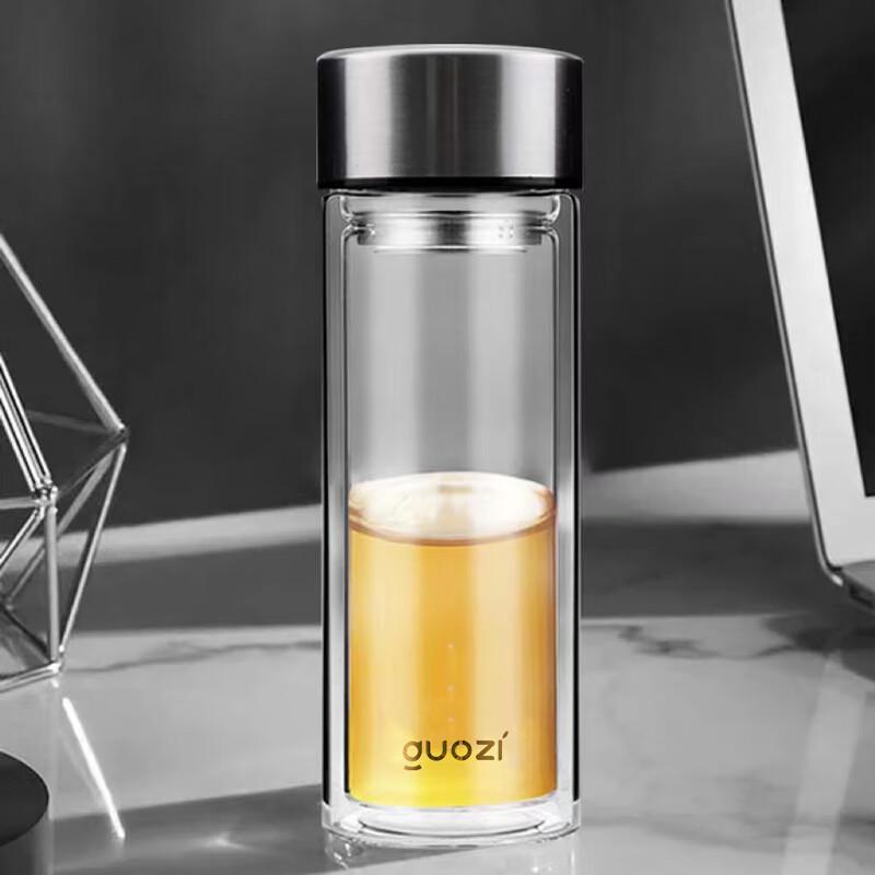 GUOZI GZ-S088 Elegant Double-Layer Glass Cup