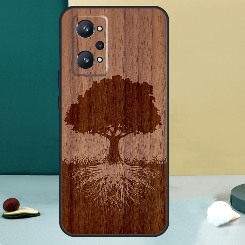 Tree Flower Bamboo Wood For Realme 11 10 12 13 14 Pro Plus GT 7 6 5 Pro GT 6T C67 C61 C53 C51 C21Y C25S C75 C55 Case