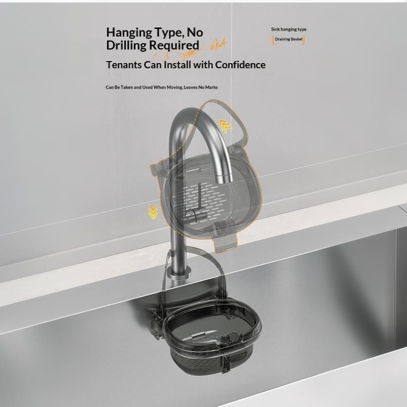 Sink Hanging Drain Basket Heat Resistant Food Grade Kitchen Vegetable Washing Drain Rack for Kitchen Food Scrap Filtering