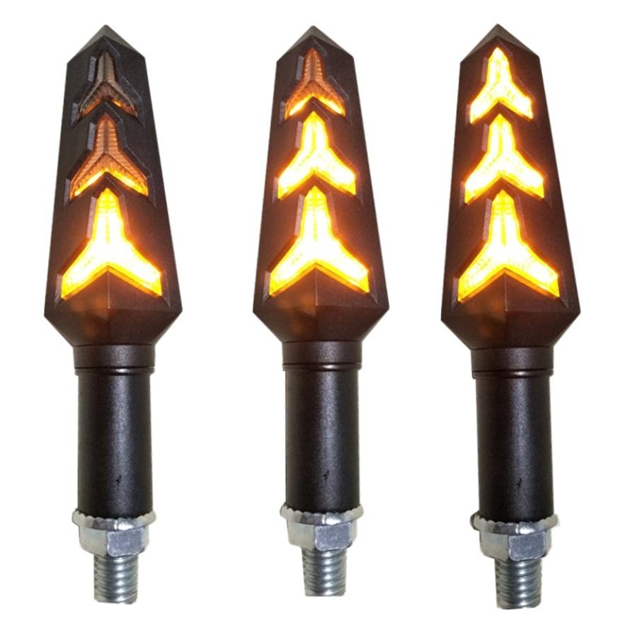 1 Pair Flowing Motorcycle Motorbike Fish Bone Style Turn Signal Indicator Light