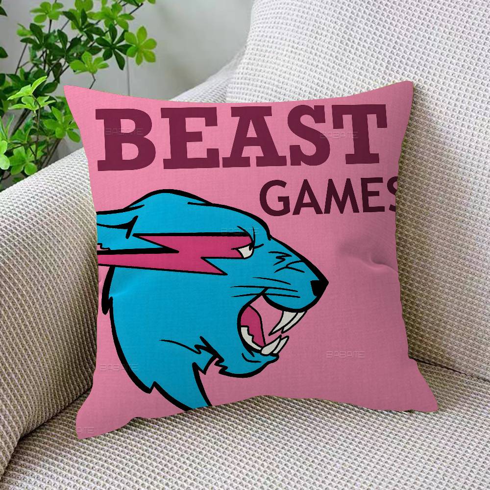 Game Blogger MrBeasts Cushion Cover Decorative Pillow Sofa Home Decor Case Pillow Cases