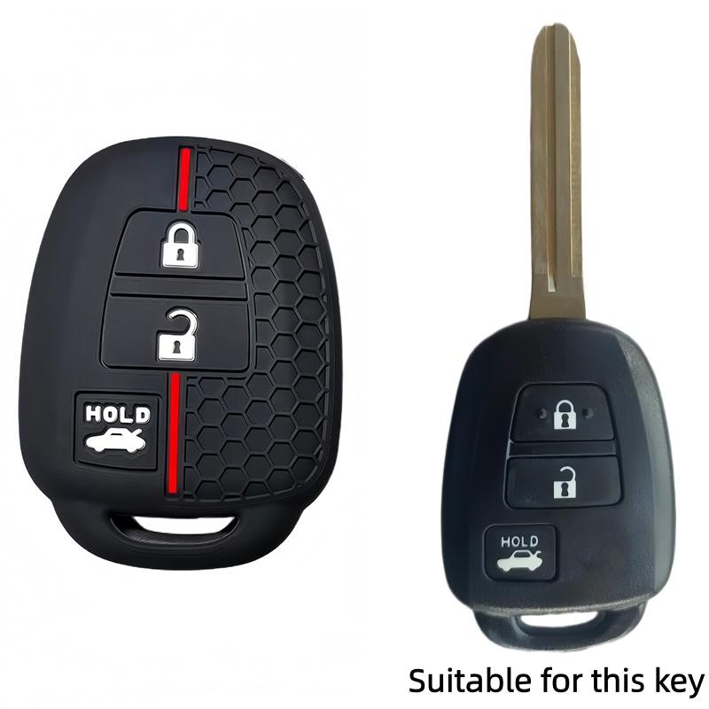 

3 Button Silicone Car Key Case Cover for Toyota Prius RAV4 Camry Corolla 2014 2015 2016 2017 Shell Fob Bag Protector Accessories