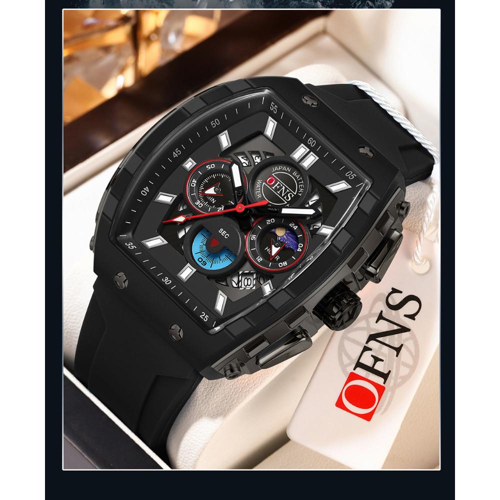 Fashion Student Quartz Watch Multi Functional Three Eye Six Pin Waterproof Luminous Calendar Men's Quartz Watch
