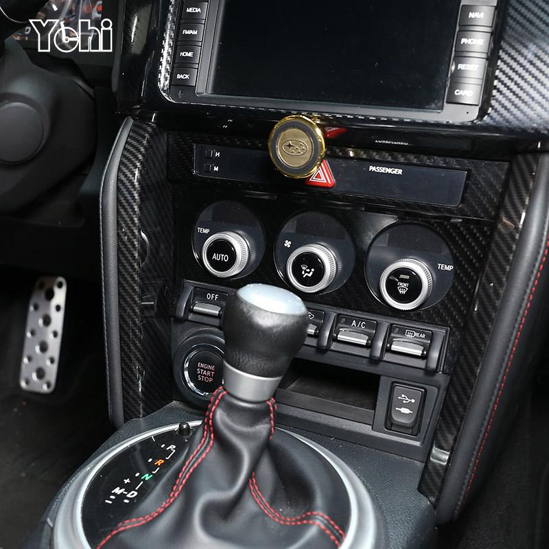 ABS Carbon Fiber For Subaru BRZ Toyota 86 2012-2020 Center Console Side Strip Gear Shift Panel Decor Cover Trim Frame Car