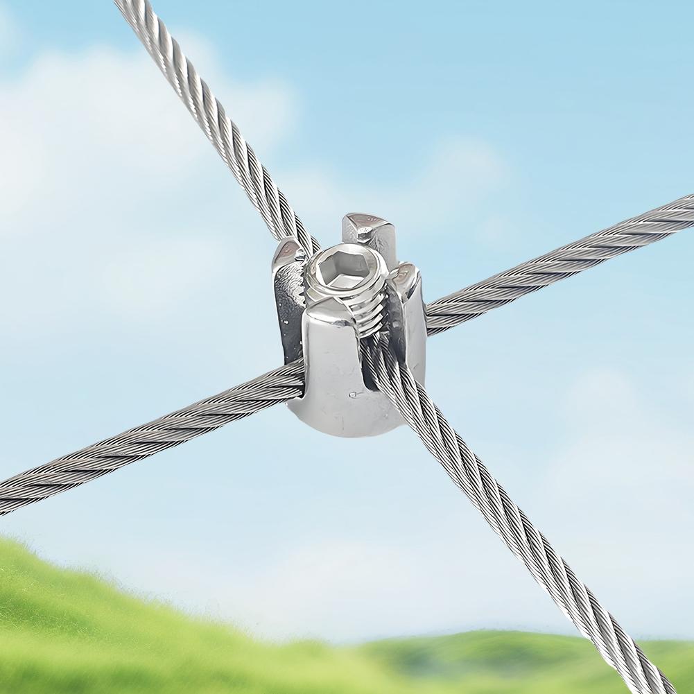 20 PCs Cross Wire Ropes Clip Stainless Steel Cable Clips No Drilling for Climbing Plants & Fence Outdoor