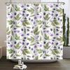 Purple Floral Shower Curtain Watercolor Flowers Leaves Bathroom Decor Bath Curtains Waterproof Polyester Fabric With 12 Hooks