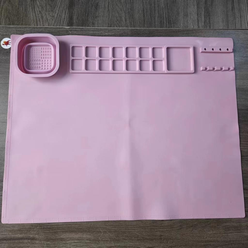1PCS Washable Silicone Craft Graffiti Painting Mat Children's DIY Silicone Painting Scrubbable Pigment Palette Painting Pad