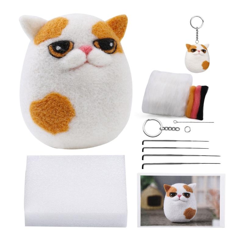 Wool Felt for Beginners DIY Needle Felting Kits Handmade Dolls Tool Art Crafts