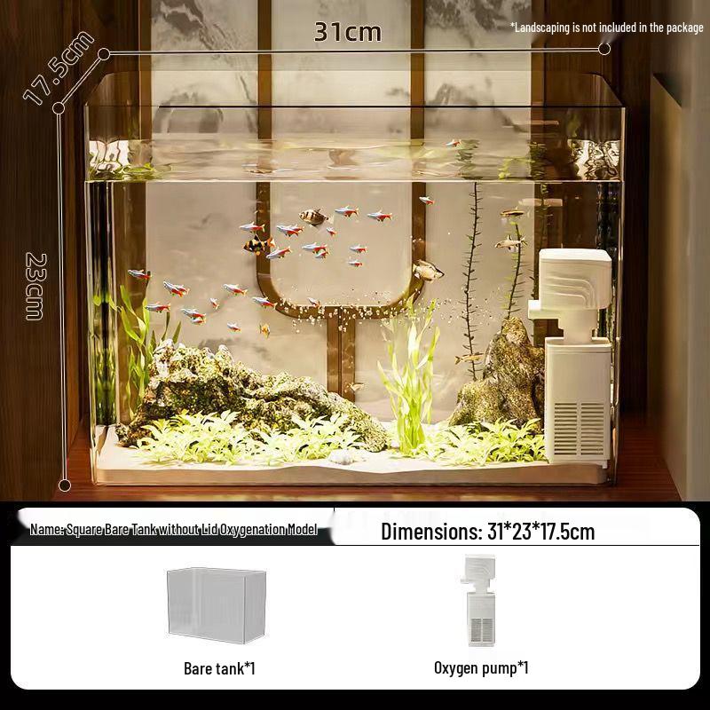 Transparent Plastic Desktop Aquarium: Small Ecological Fish Tank for Goldfish, Ideal for Living Room or Table Landscaping