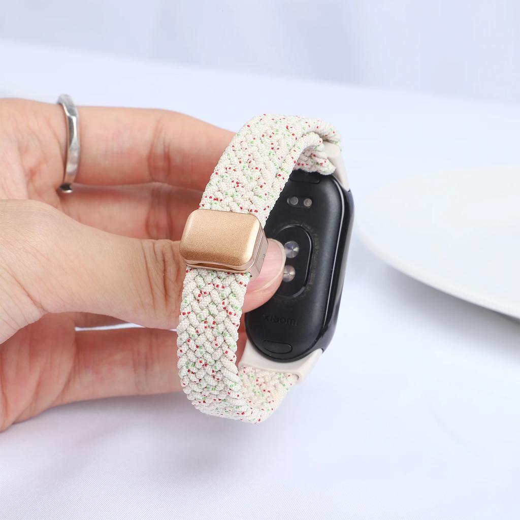 Magnetic Braided strap for Xiaomi Mi Band 10 Accessories breathable nylon Bracelet belt pulseira correas for Xiaomi Mi band 9 8