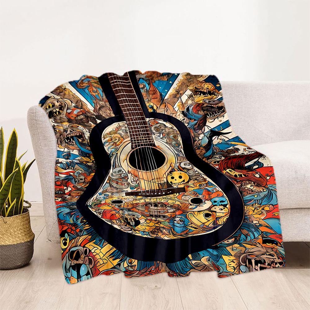 Guitar Blanket Soft Warm Cozy Perfect for Sofa Office Office Chair for All Occasions Modern Unique Gift for Family and Friends Camping
