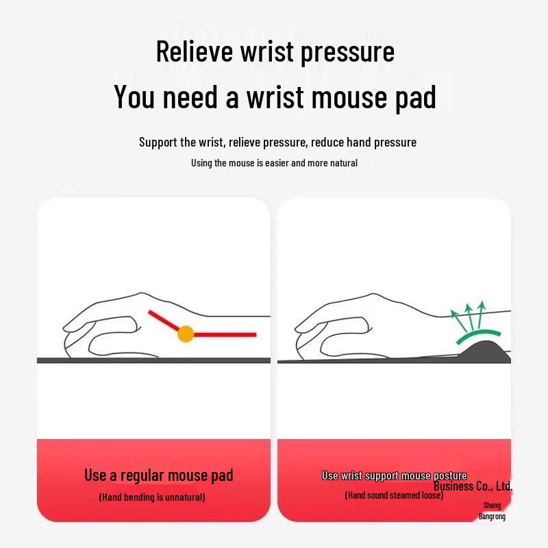 Ergonomic Non-Slip Memory Foam Wrist Rest Mouse Pad for Office & Gaming
