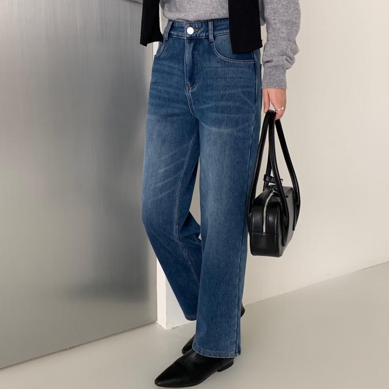 VITABERRY Women s Fleece-lined Straight-leg Jeans M