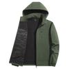 Mens Softshell Jacket With Detachable Hood Waterproof Windproof Outdoor Workwear Multi-Pocket Fall Winter Wear