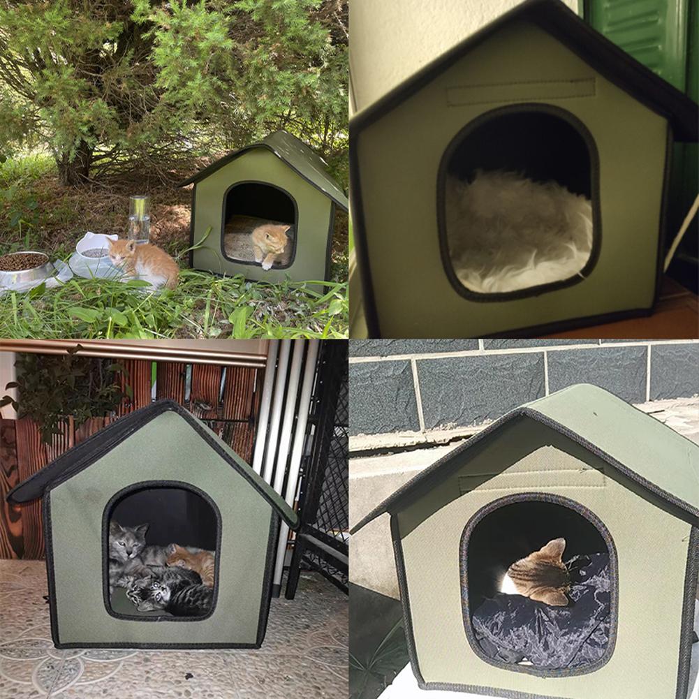 Foldable Cat House Outdoor Waterproof Rainproof Detachable Pet Cave Nest Tent Accessories For Kitten Puppy
