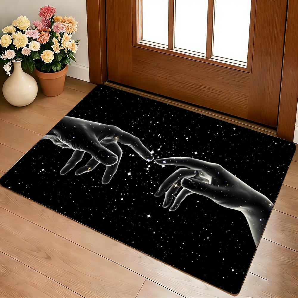Nebeské Ruce Umělecký Tisk Podložka na Podlahu Útulná Flanelová Měkká Silná Protiskluzová Podložka Pro Obývací Pokoj Ložnici Kuchyň Dekorace Koberce