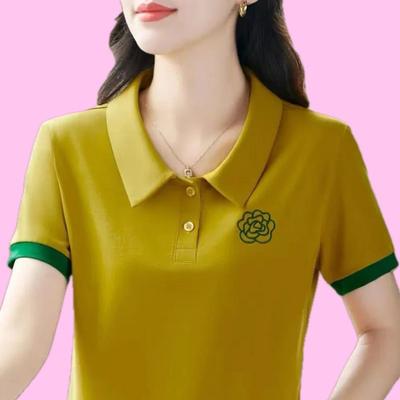 New Polo Shirt Temperament Short-sleeved T-shirt for Women In Summer Slimming and Age-reducing Versatile Slimming Top