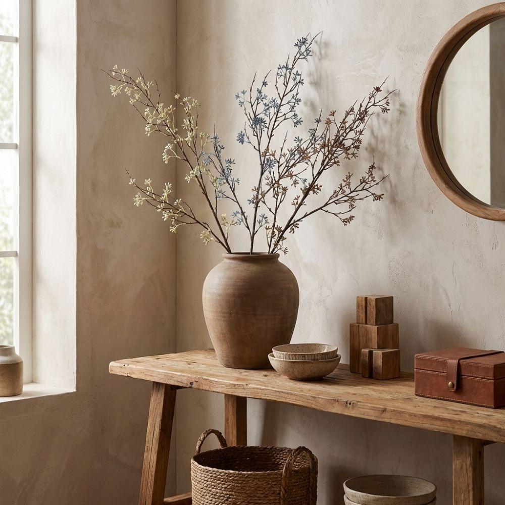 Plastic Artificial Eucalyptus Berries Handmade Fake Plants Eucalyptus Nut Branch  Dining Table