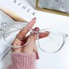 Transparent Computer Glasses Frame Women Men Anti Blue Light Round Glasses
