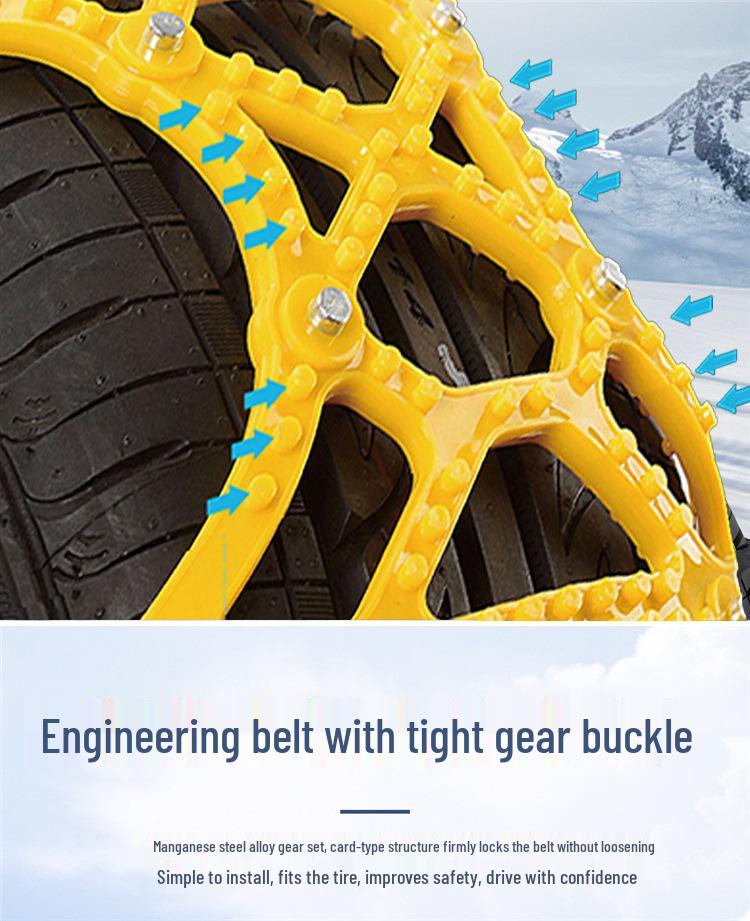 Universal Polyurethane Anti-Skid Snow Chains for Sedans & SUVs
