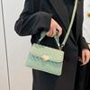Exquisite Texture Small Square Bag Leather Mini PU Shoulde Handbag Heart Lock Bag  Evening Out