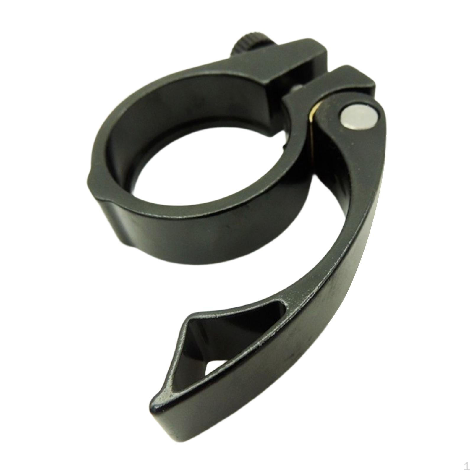 Bike Seat Post Clamp, Black Folding Bicycle Seatpost Clamp for Mountain Bike, Road Parts